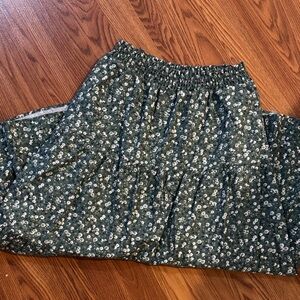 Target Universal Thread Green Floral Tiered Maxi Skirt, Small